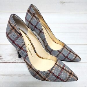 Jessica Simpson Gray Plaid Cassani Pump Size 5.5 - New Without Box